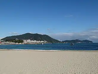 Zuidwestkant van Yeongdo gezien vanuit Songdostrand