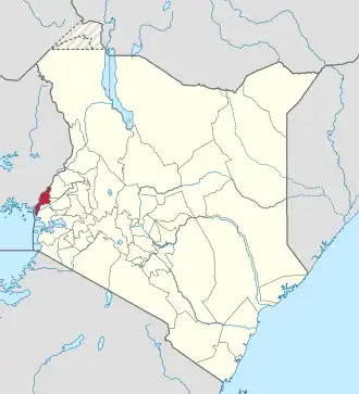 Kaart van Busia County