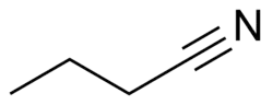 Structuurformule van butyronitril