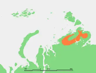 Locatie van het Byrrangagebergte