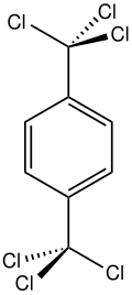 Structuurformule van 1,4-Bis(trichloormethyl)benzeen