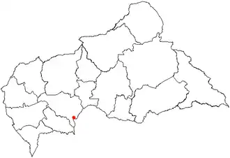 De ligging van de Centraal-Afrikaanse hoofdstad Bangui.