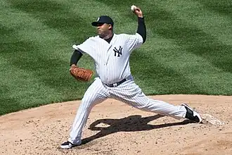 Sabathia als pitcher voor de New York Yankees op 16 april 2009
