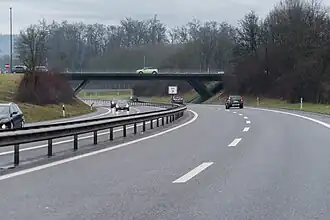 De A1R tussen Aarau en Hunzenschwil