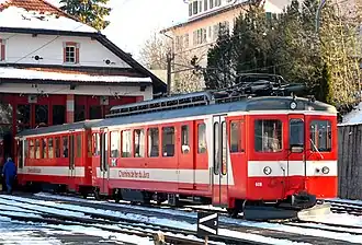 BDe 4/4 608 op 2 februari 2007 te Saignelégier