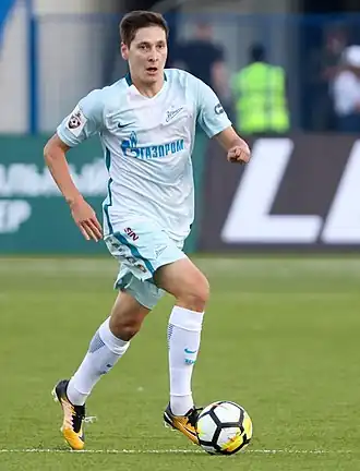 Koezjajev in 2017 als speler van Zenit Sint-Petersburg