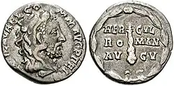 Denarius met Commodus als Hercules