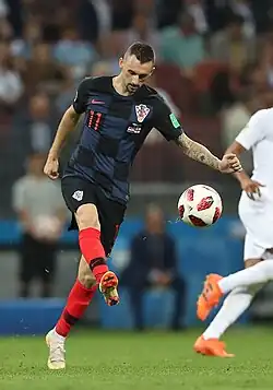 Marcelo Brozovic tijdens de halve finale tegen Engeland op het WK 2018 (2-1 overwinning).