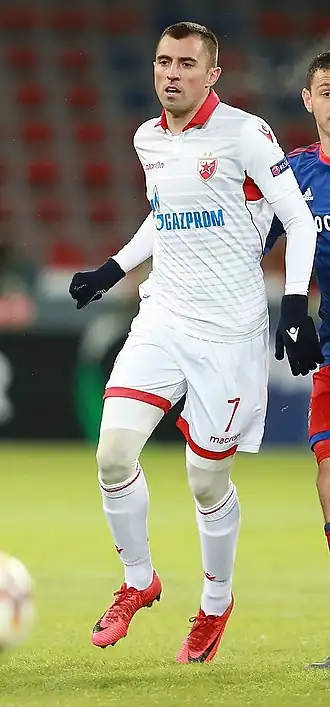 Krstičić in 2018 als speler van Rode Ster Belgrado