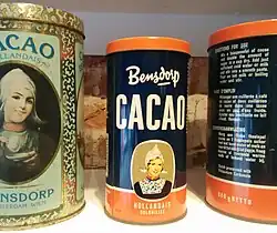 Blikjes med Hollandse meisjes, cacaoproducten