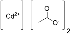 Structuurformule van cadmiumacetaat