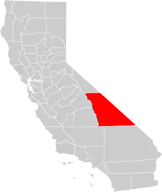 Locatie van Inyo County in Californië