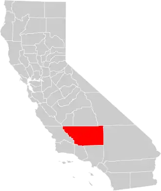 Locatie van Kern County in Californië