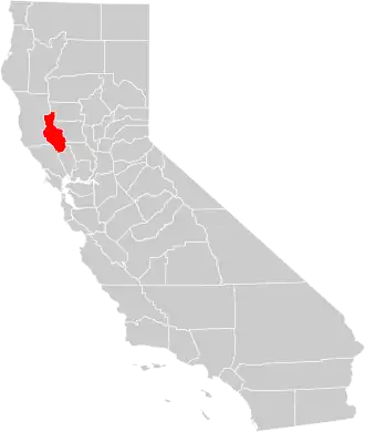 Locatie van Lake County in Californië