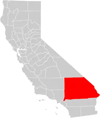 Locatie van San Bernardino County in Californië