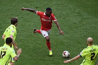 Harriott in 2016 als speler van Charlton Athletic