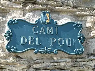 Straatnaambord Camí del Pou
