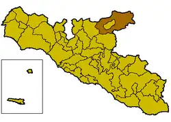 Locatie van Cammarata in Agrigento (AG)