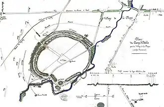 19e-eeuws plan van de site