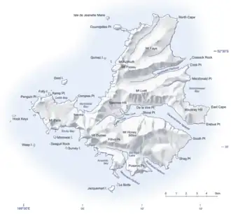 Kaart van Campbelleiland