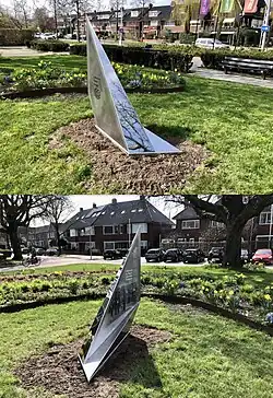 Oorlogsmonument op het Groningerplein langs  de Groningerstraatweg