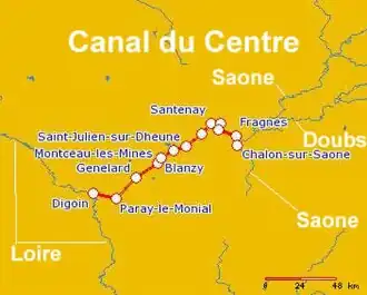 detailkaart van het kanaal