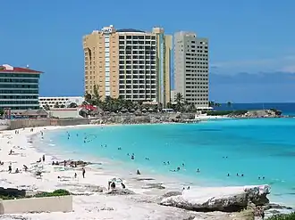 Het strand in Cancún