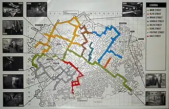 Plattegrond van het hoofdkwartier met gangenstelsel