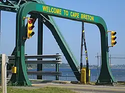 Entree tot Cape Breton Island vanaf de Canso Causeway.