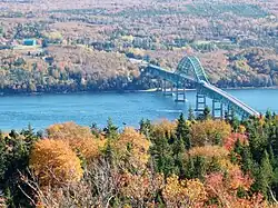 Seal Island Bridge in Victoria County, de op 2 na langste brug in Nova Scotia.