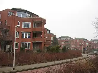 De kenmerkende bebouwing in de Bergenbuurt