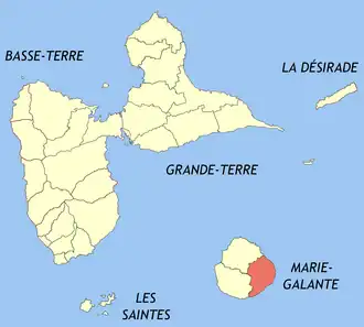 Kaart van Capesterre-de-Marie-Galante