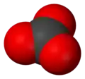 Space-filling model of the carbonate ion