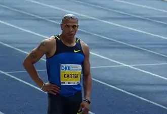 James Carter tijdens de ISTAF in Berlijn in 2008.