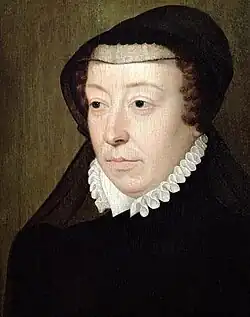Catharina de' Medici met vroege vorm, circa 1570