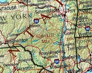 Kaart van Catskillgebergte