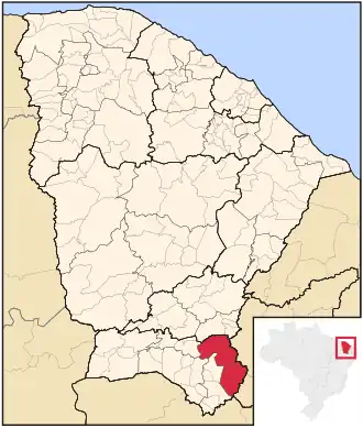 Ligging van de Braziliaanse microregio Barro in Ceará