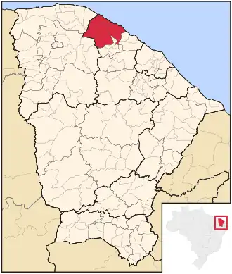 Ligging van de Braziliaanse microregio Itapipoca in Ceará