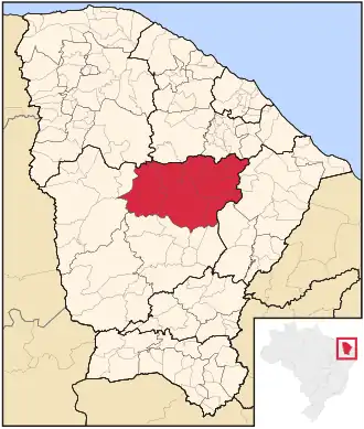 Ligging van de Braziliaanse microregio Sertão de Quixeramobim in Ceará