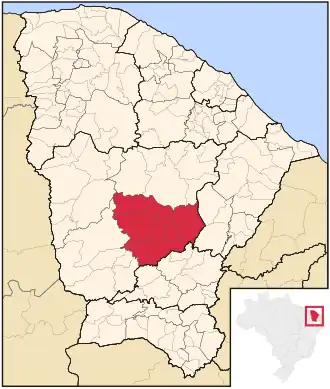 Ligging van de Braziliaanse microregio Sertão de Senador Pompeu in Ceará