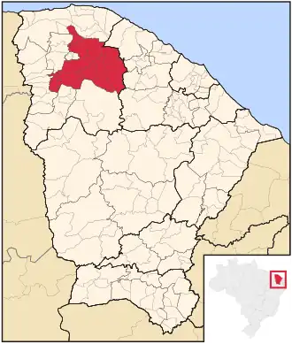 Ligging van de Braziliaanse microregio Sobral in Ceará