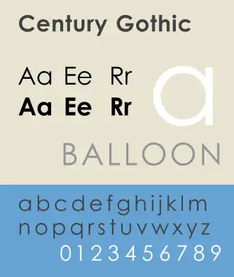 Voorbeeld van Century Gothic