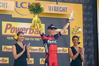 De Australiër Rohan Dennis van BMC Racing Team won de eerste etappe van de Ronde van Frankrijk 2015.