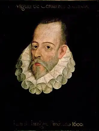 Portret van Miguel de Cervantes(1600), toegeschreven aan Juan de Jáuregui, Real Academia de la Historia