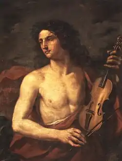 Orpheus bespeelt de viool(Cesare Gennari, 17e eeuw, Collectie: Sotheby's London)