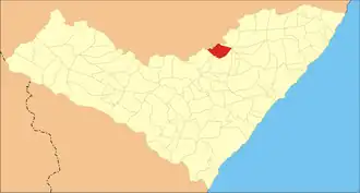 Kaart van Chã Preta