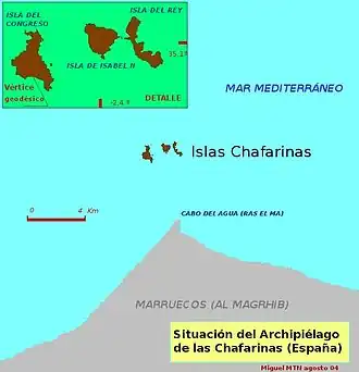 Kaart van Islas Chafarinas