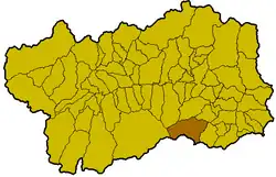 Locatie van Champorcher in Aostadal (AO)