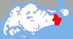 Ligging Changi in Singapore