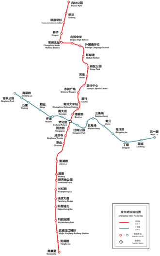 Metrokaart van Changzhou (2021)